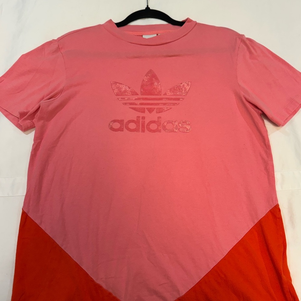 Women’s pink and red adidas T-shirt size small- Valentine’s Day colors